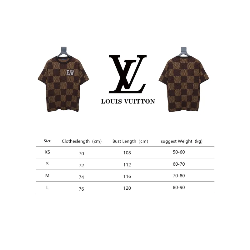 Louis Vuitton LV 25ss New Pharrell Chessboard Short Sleeve T-Shirt Brown