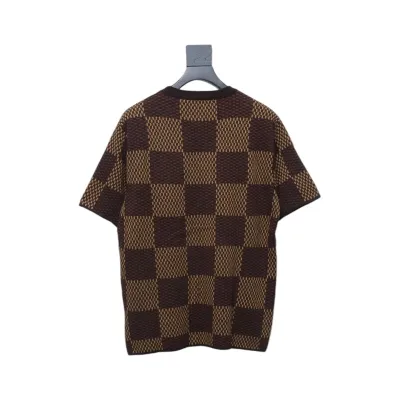 Louis Vuitton LV 25ss New Pharrell Chessboard Short Sleeve T-Shirt Brown 02