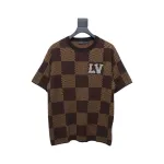 Louis Vuitton LV 25ss New Pharrell Chessboard Short Sleeve T-Shirt Brown
