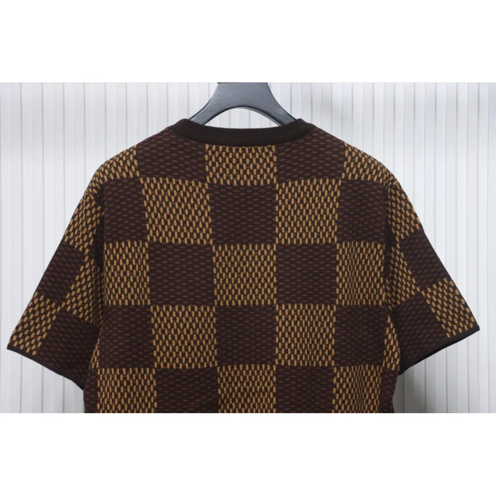 Louis Vuitton LV 25ss New Pharrell Chessboard Short Sleeve T-Shirt Brown