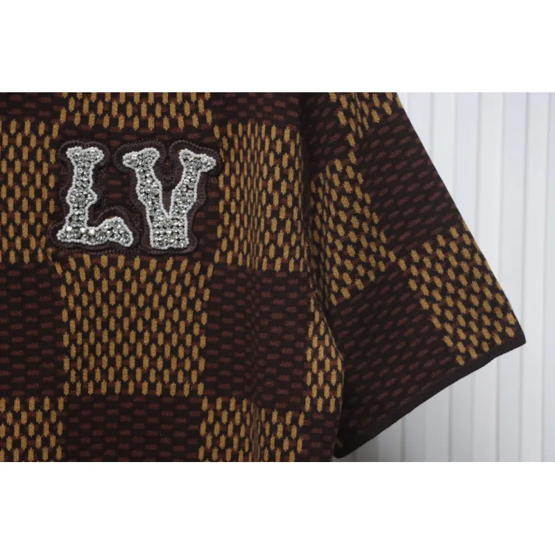 Louis Vuitton LV 25ss New Pharrell Chessboard Short Sleeve T-Shirt Brown