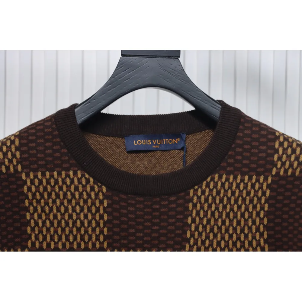 Louis Vuitton LV 25ss New Pharrell Chessboard Short Sleeve T-Shirt Brown