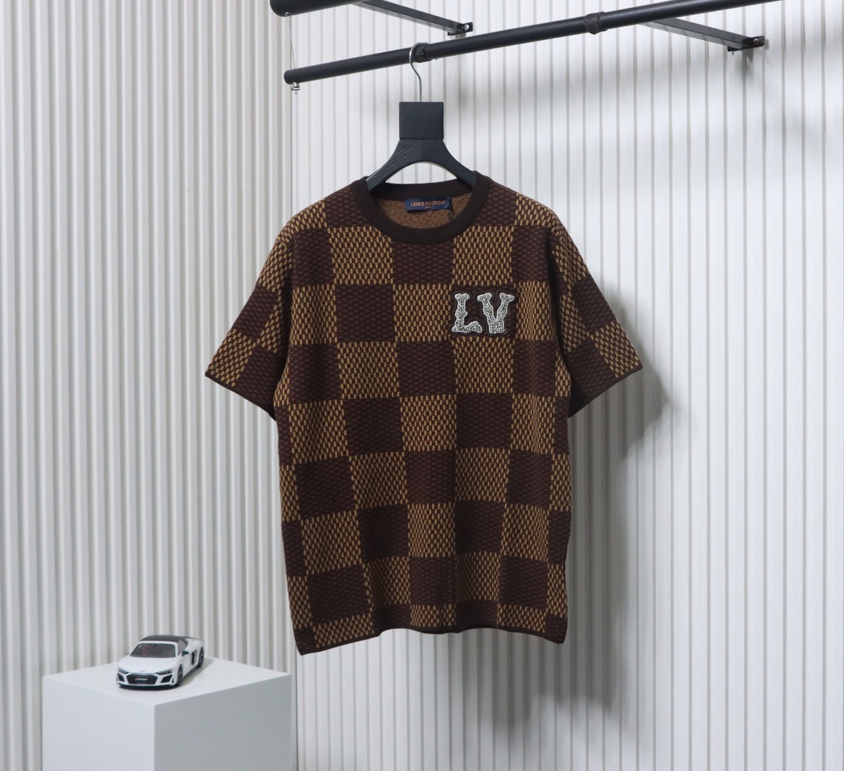 Louis Vuitton LV 25ss New Pharrell Chessboard Short Sleeve T-Shirt Brown