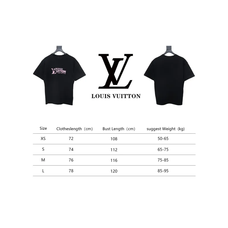 Louis Vuitton LV 25SS Pink Letters Short Sleeve T-Shirt black