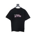 Louis Vuitton LV 25SS Pink Letters Short Sleeve T-Shirt black