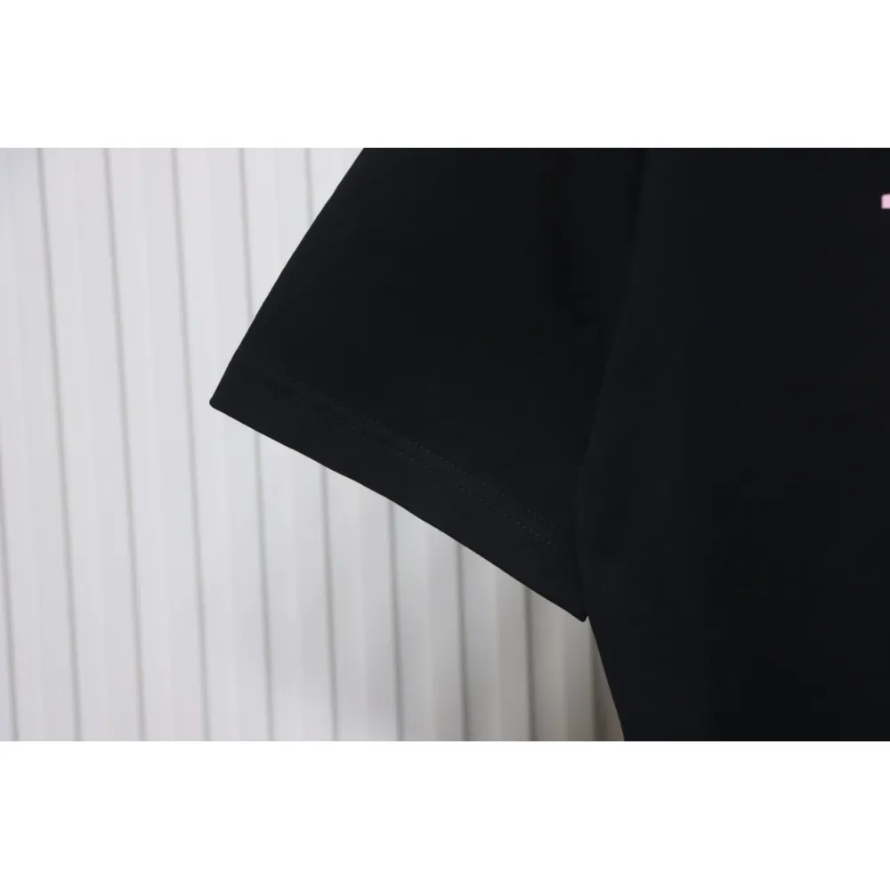 Louis Vuitton LV 25SS Pink Letters Short Sleeve T-Shirt black