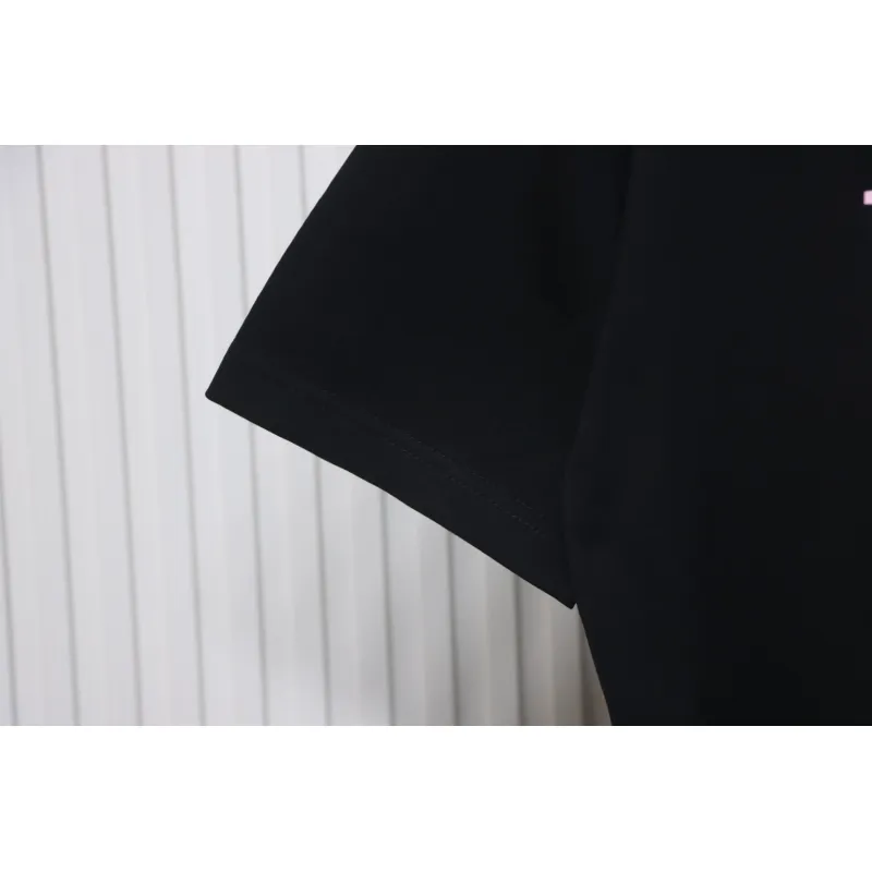 Louis Vuitton LV 25SS Pink Letters Short Sleeve T-Shirt black