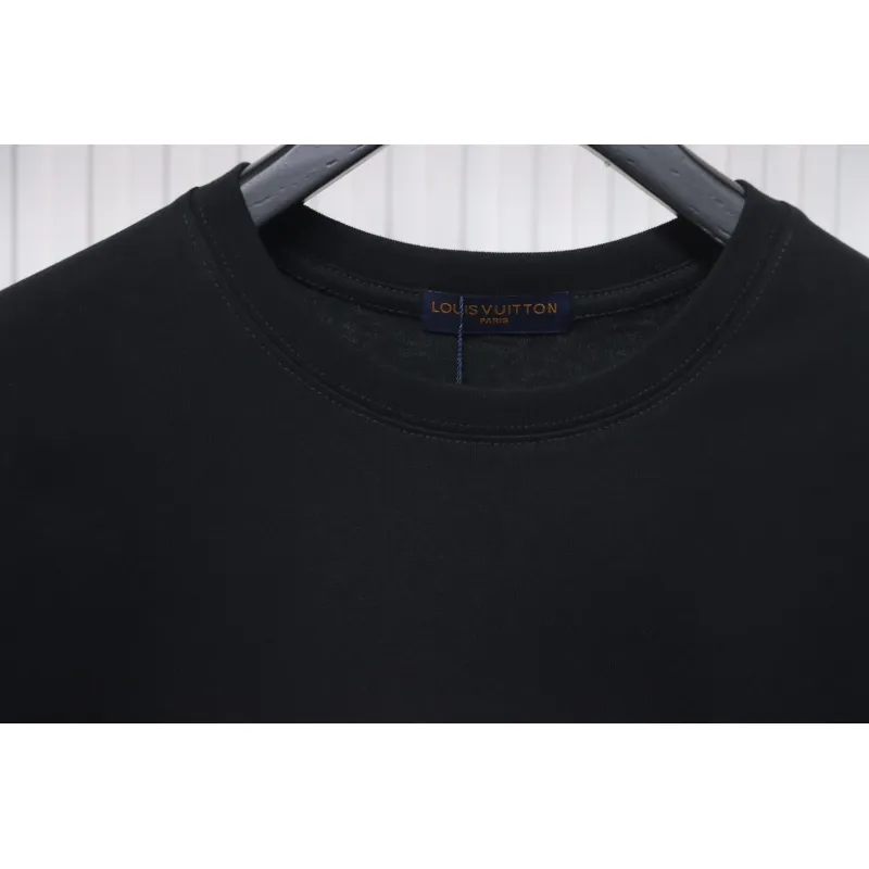 Louis Vuitton LV 25SS Pink Letters Short Sleeve T-Shirt black