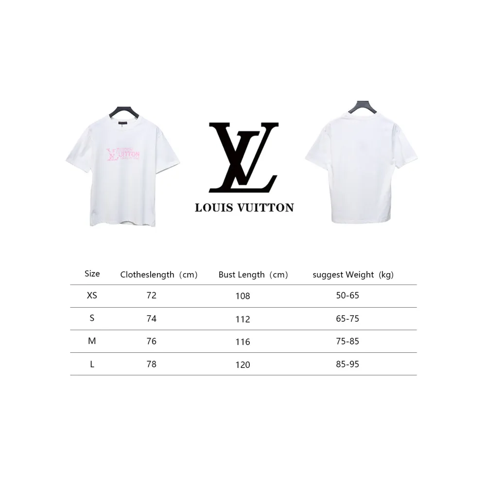 Louis Vuitton LV 25SS Pink Letters Short Sleeve T-Shirt White