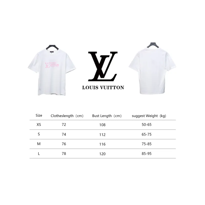 Louis Vuitton LV 25SS Pink Letters Short Sleeve T-Shirt White