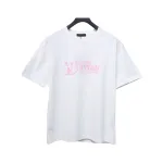Louis Vuitton LV 25SS Pink Letters Short Sleeve T-Shirt White