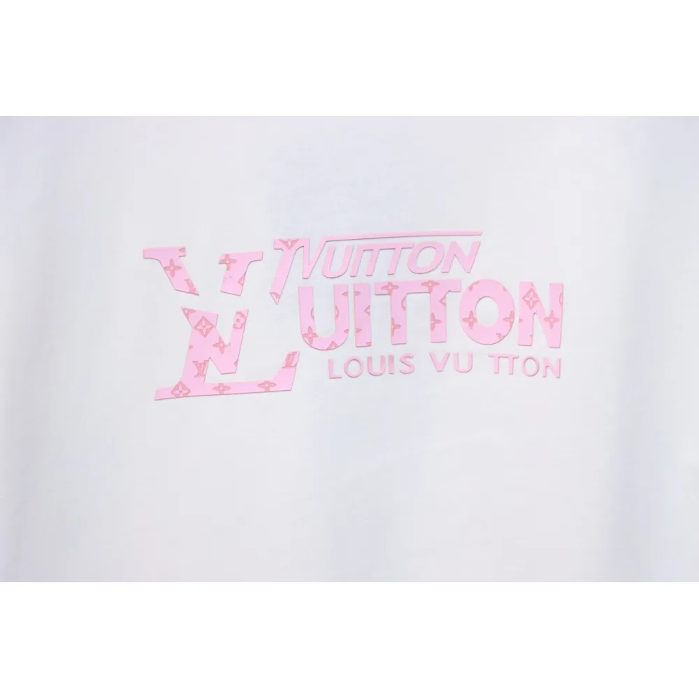 Louis Vuitton LV 25SS Pink Letters Short Sleeve T-Shirt White
