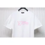 Louis Vuitton LV 25SS Pink Letters Short Sleeve T-Shirt White