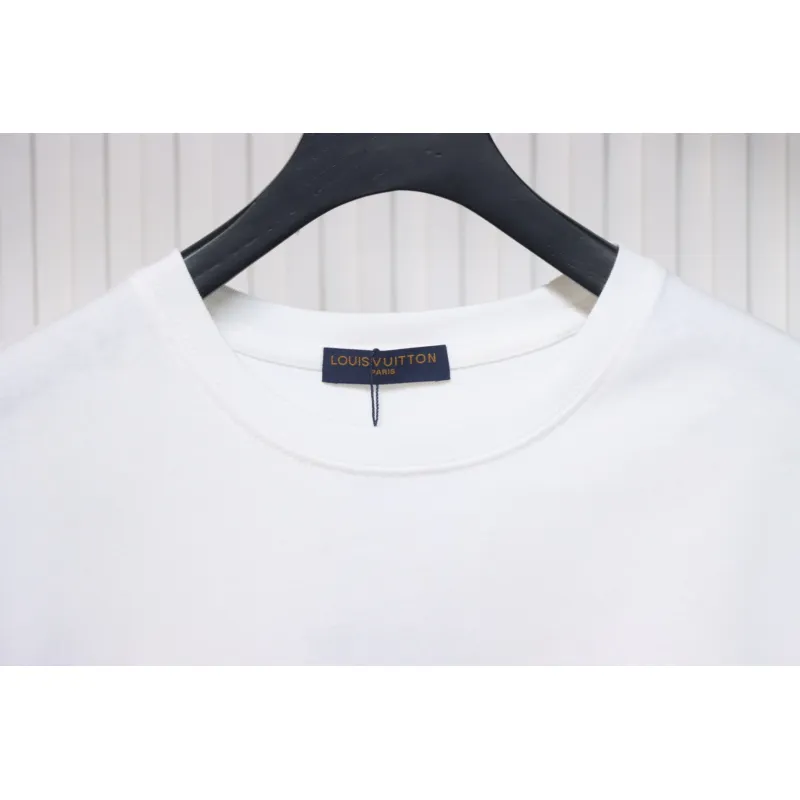 Louis Vuitton LV 25SS Pink Letters Short Sleeve T-Shirt White