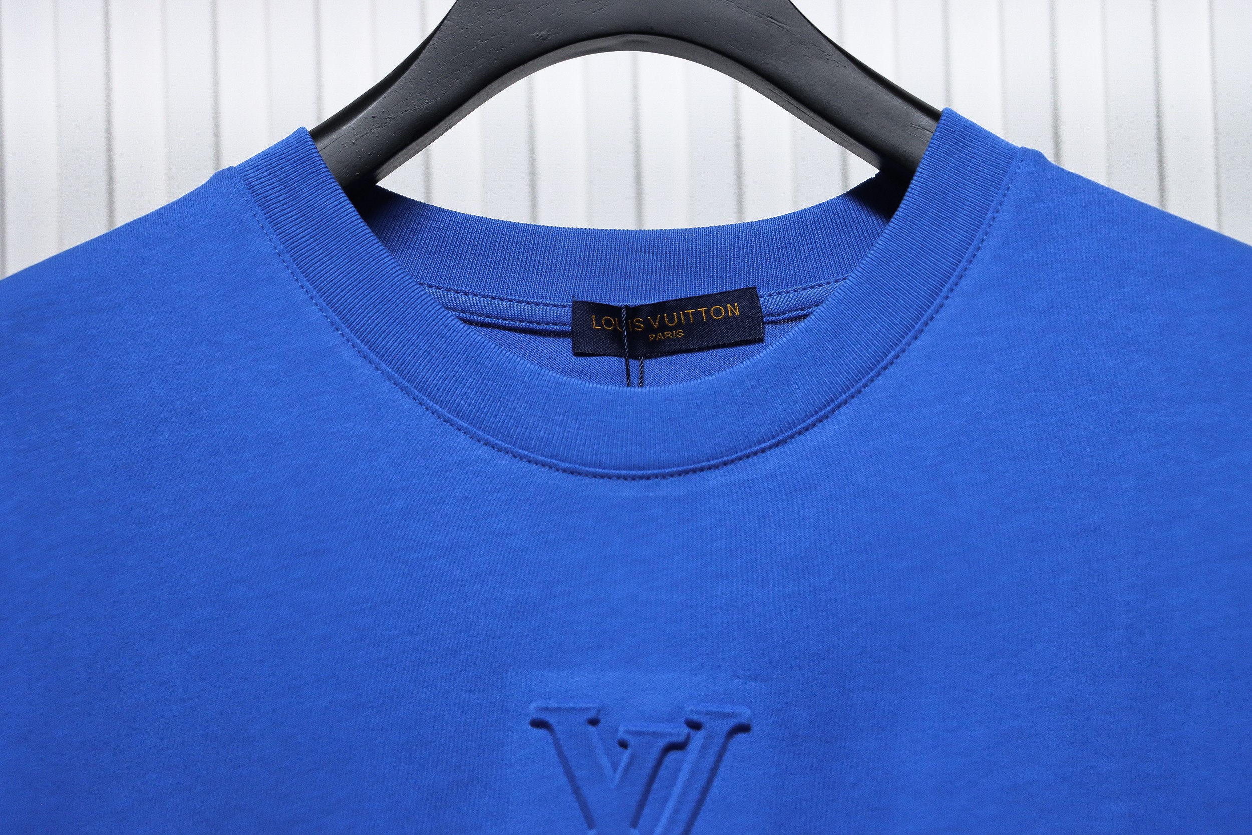 Louis Vuitton LV 3D embossed logo short sleeve blue