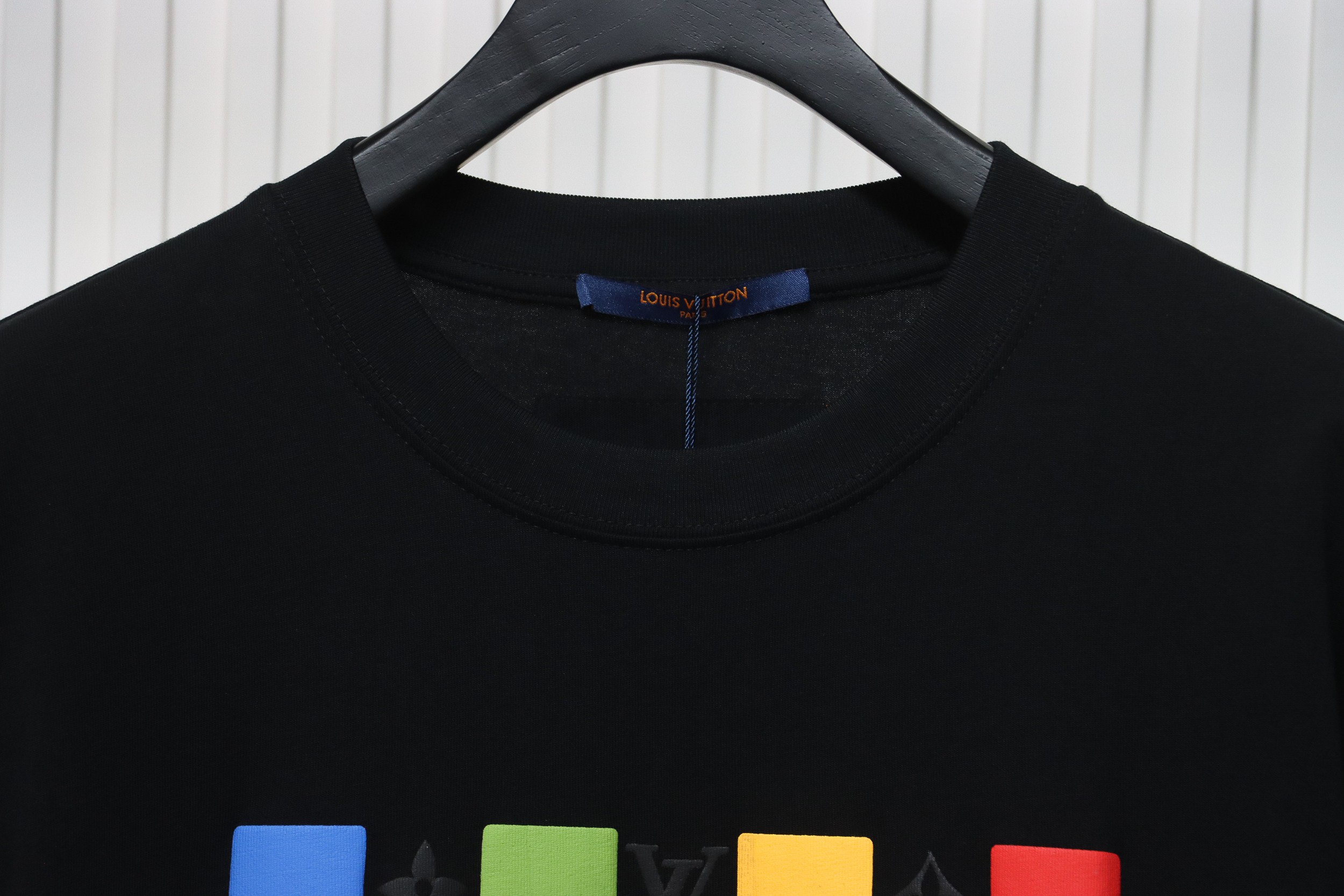 Louis Vuitton LV Checkerboard Color Short Sleeve T-Shirt black