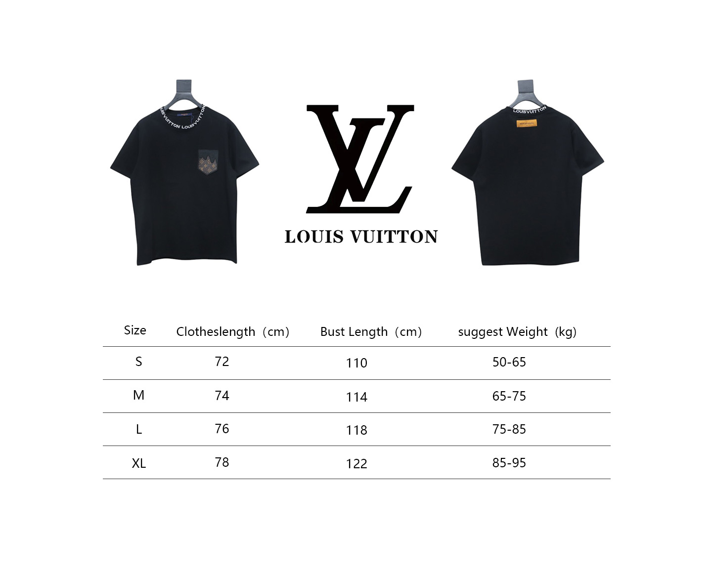 Louis Vuitton LV Embroidered Logo Short Sleeve T-Shirt black