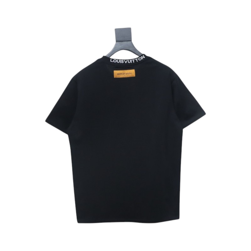 Louis Vuitton LV Embroidered Logo Short Sleeve T-Shirt black
