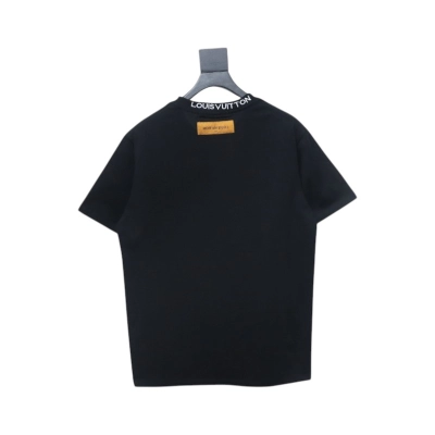 Louis Vuitton LV Embroidered Logo Short Sleeve T-Shirt black 02