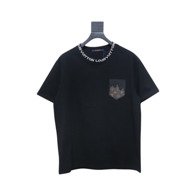 Louis Vuitton LV Embroidered Logo Short Sleeve T-Shirt black