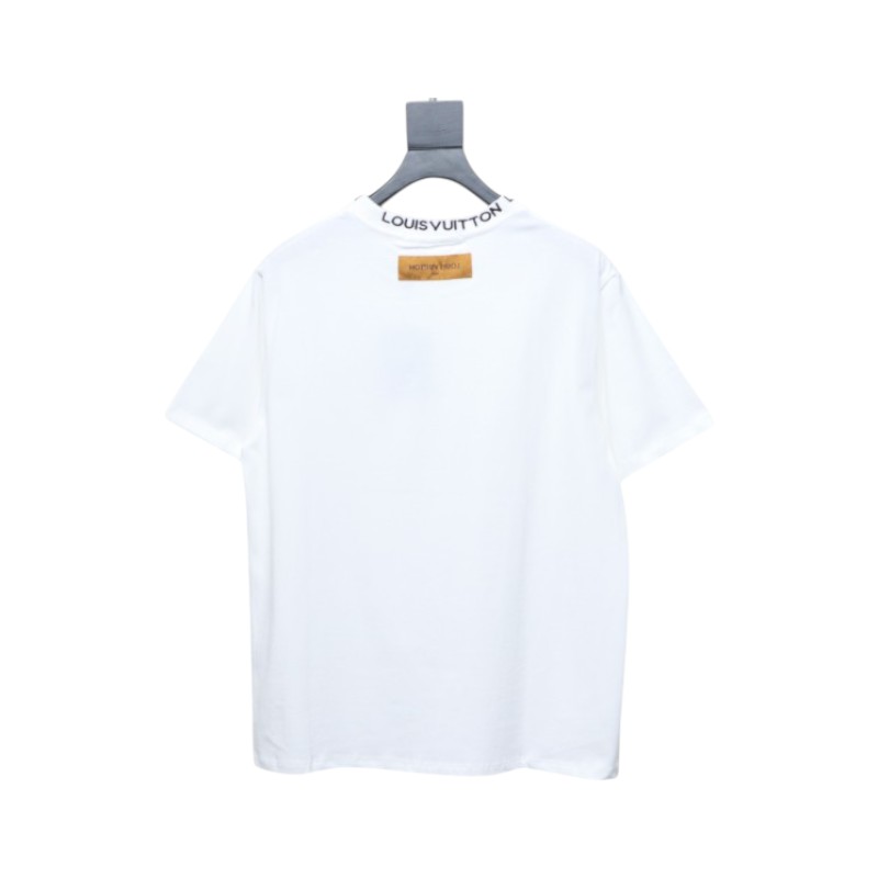Louis Vuitton LV Embroidered Logo Short Sleeve T-Shirt White