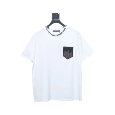 Louis Vuitton LV Embroidered Logo Short Sleeve T-Shirt White 01