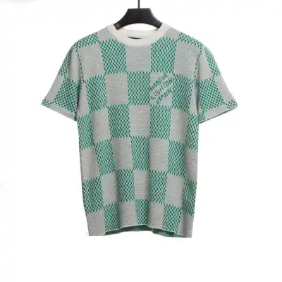 Louis Vuitton LV knitted checkerboard short sleeve 01