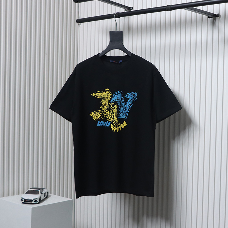 Louis Vuitton LV Letter Print Short Sleeve T-Shirt black