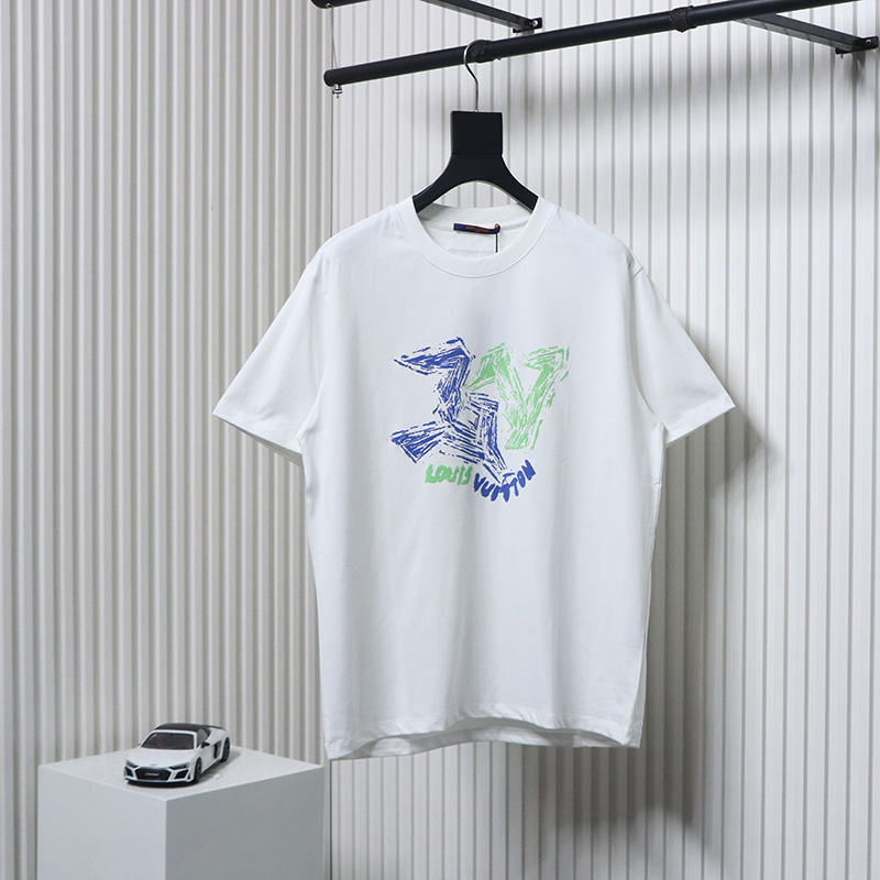 Louis Vuitton LV Letter Print Short Sleeve T-Shirt White