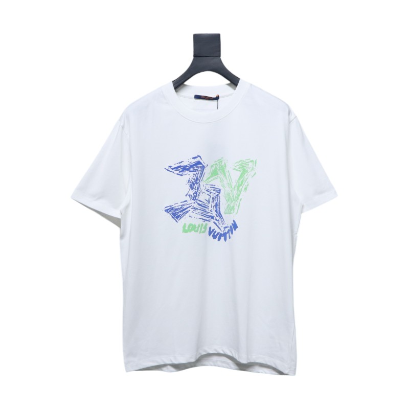 Louis Vuitton LV Letter Print Short Sleeve T-Shirt White