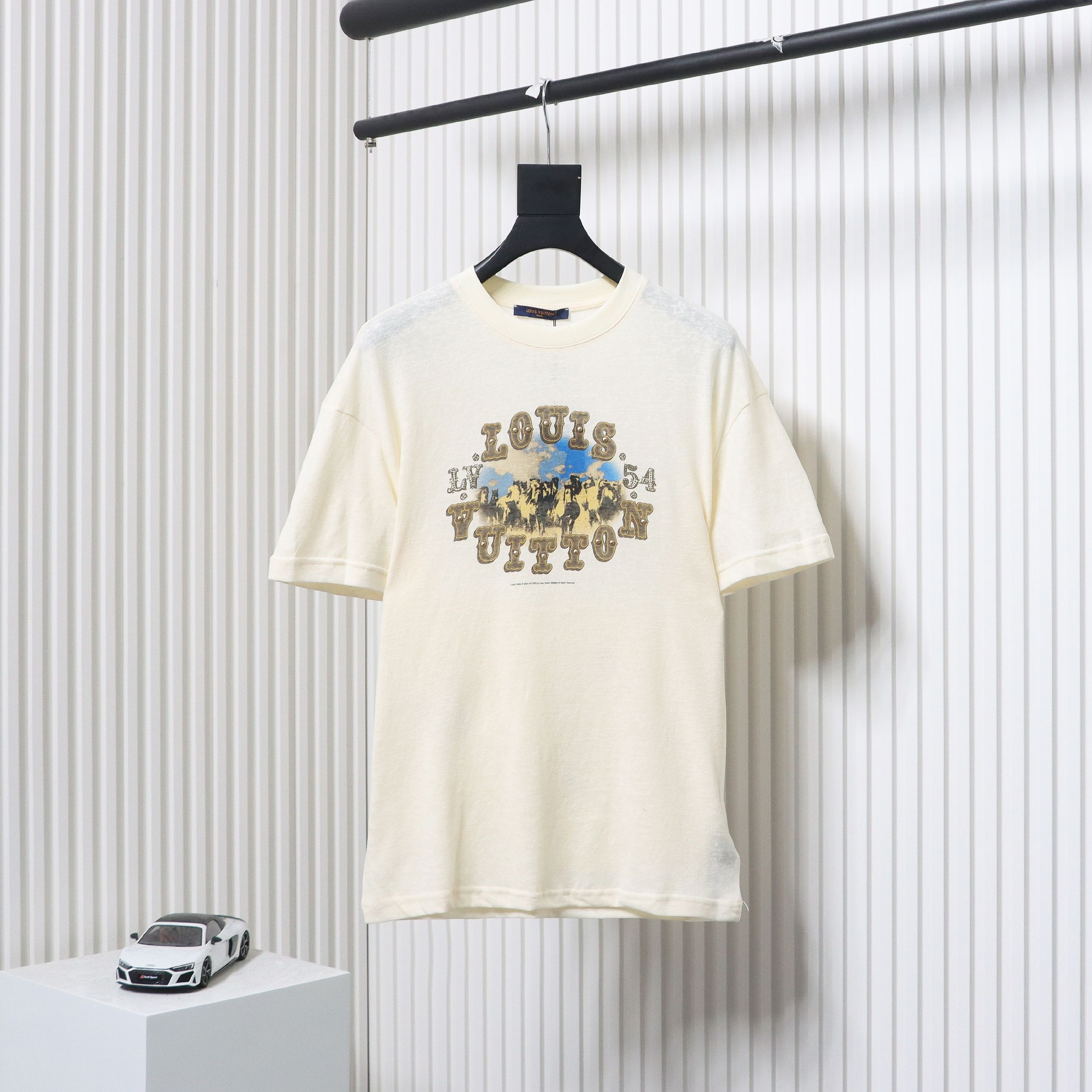 Louis Vuitton LV linen cotton cloud short-sleeved T-shirt