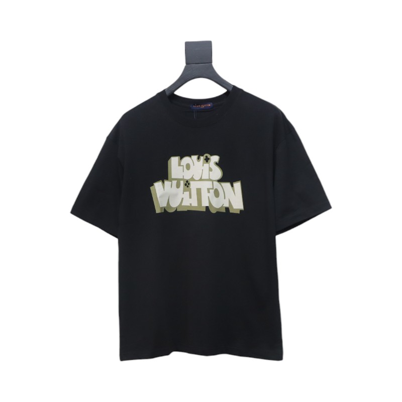 Louis Vuitton LV shadow letter short-sleeved T-shirt black