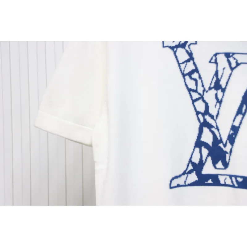 Louis Vuitton LV Ski Series Jacquard Logo Knitted Short Sleeve T-Shirt