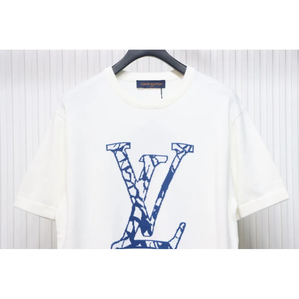 Louis Vuitton LV Ski Series Jacquard Logo Knitted Short Sleeve T-Shirt