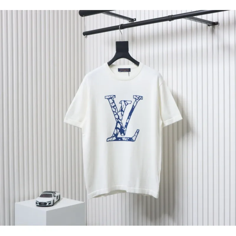 Louis Vuitton LV Ski Series Jacquard Logo Knitted Short Sleeve T-Shirt