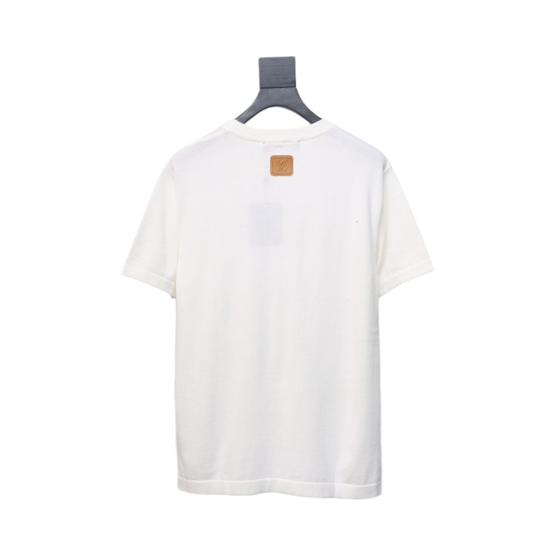 Louis Vuitton LV yellow chest logo patch knitted short-sleeved T-shirt
