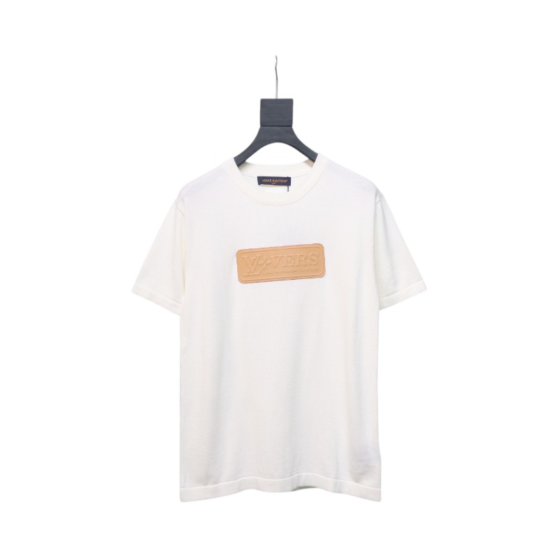 Louis Vuitton LV yellow chest logo patch knitted short-sleeved T-shirt