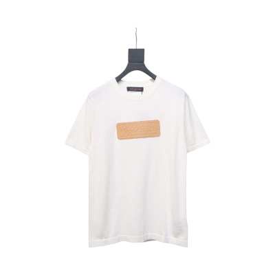 Louis Vuitton LV yellow chest logo patch knitted short-sleeved T-shirt 01