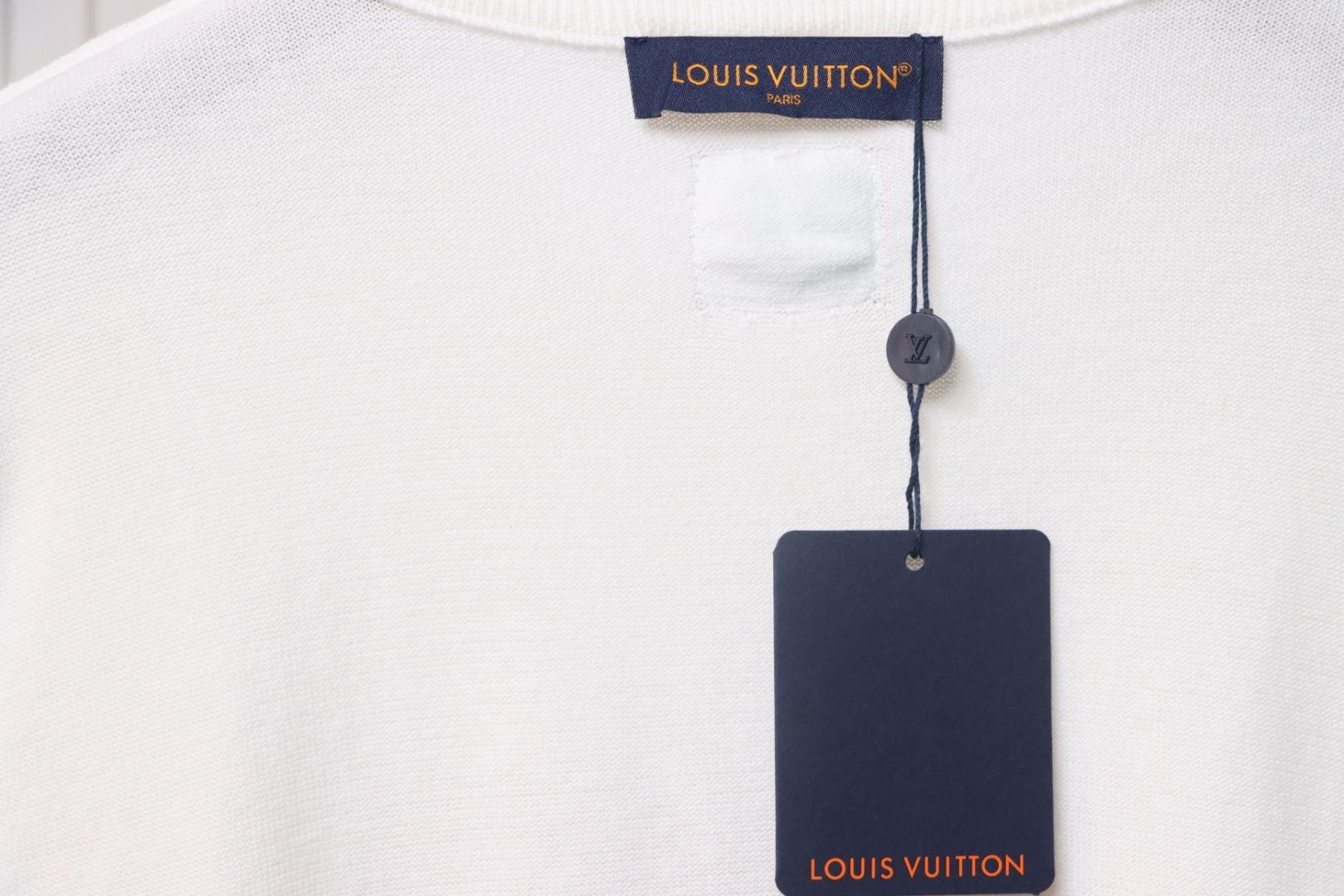 Louis Vuitton LV yellow chest logo patch knitted short-sleeved T-shirt
