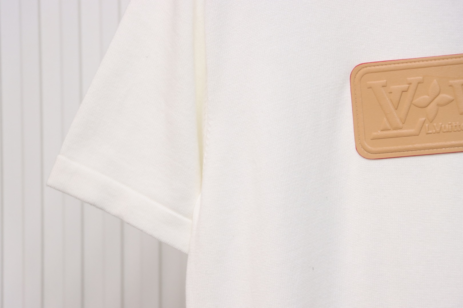 Louis Vuitton LV yellow chest logo patch knitted short-sleeved T-shirt