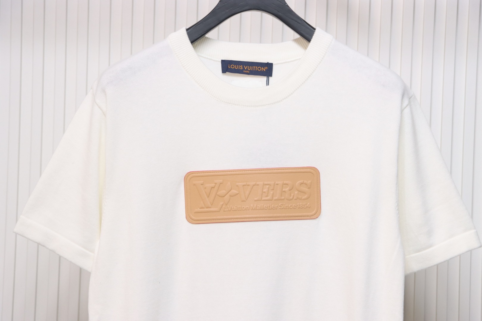 Louis Vuitton LV yellow chest logo patch knitted short-sleeved T-shirt