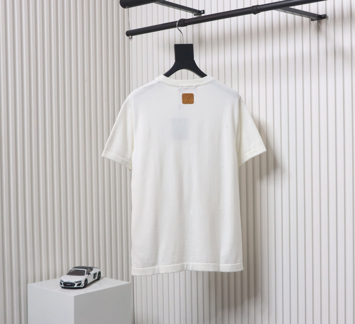 Louis Vuitton LV yellow chest logo patch knitted short-sleeved T-shirt