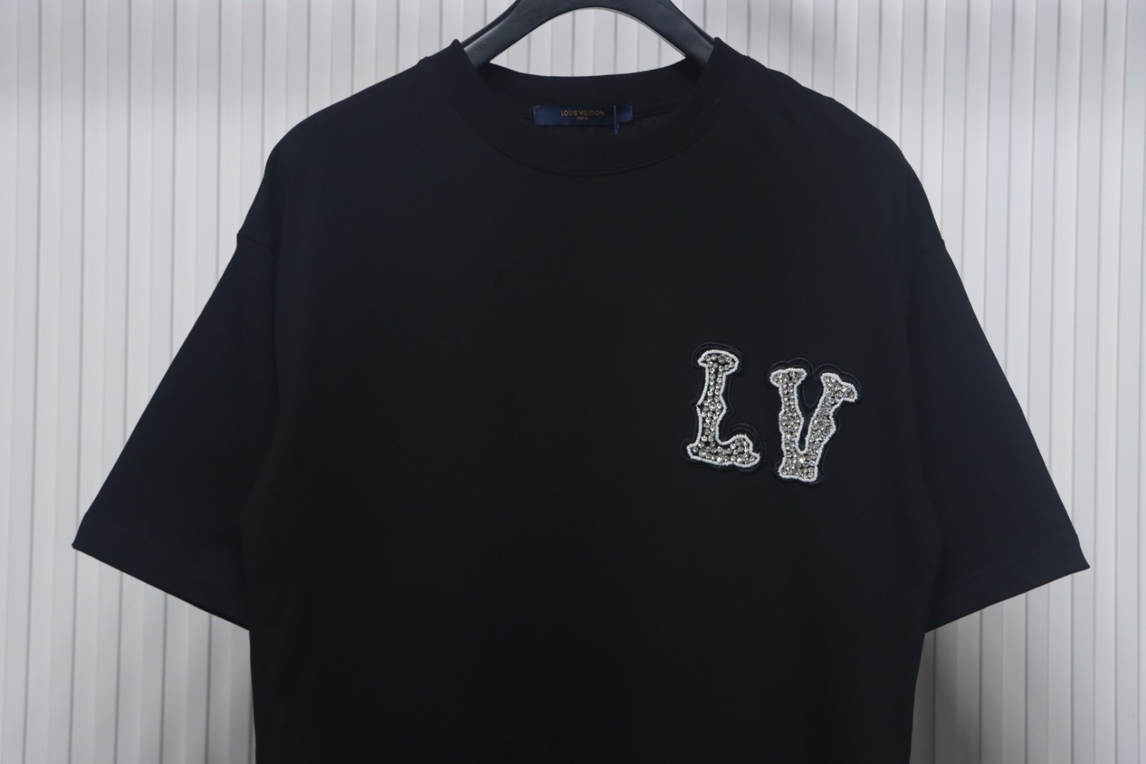 Louis Vuitton New Embroidered Patch Cotton Piqué T-Shirt Black