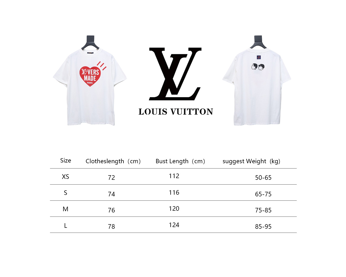 Louis Vuitton NIGO new collaboration series Heart print short-sleeved T-shirt