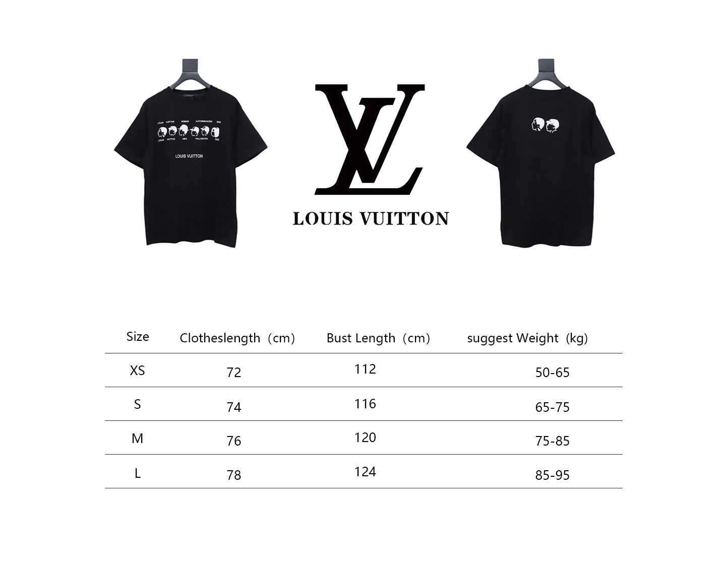 Louis Vuitton NIGO new series small portrait print short-sleeved T-shirt black