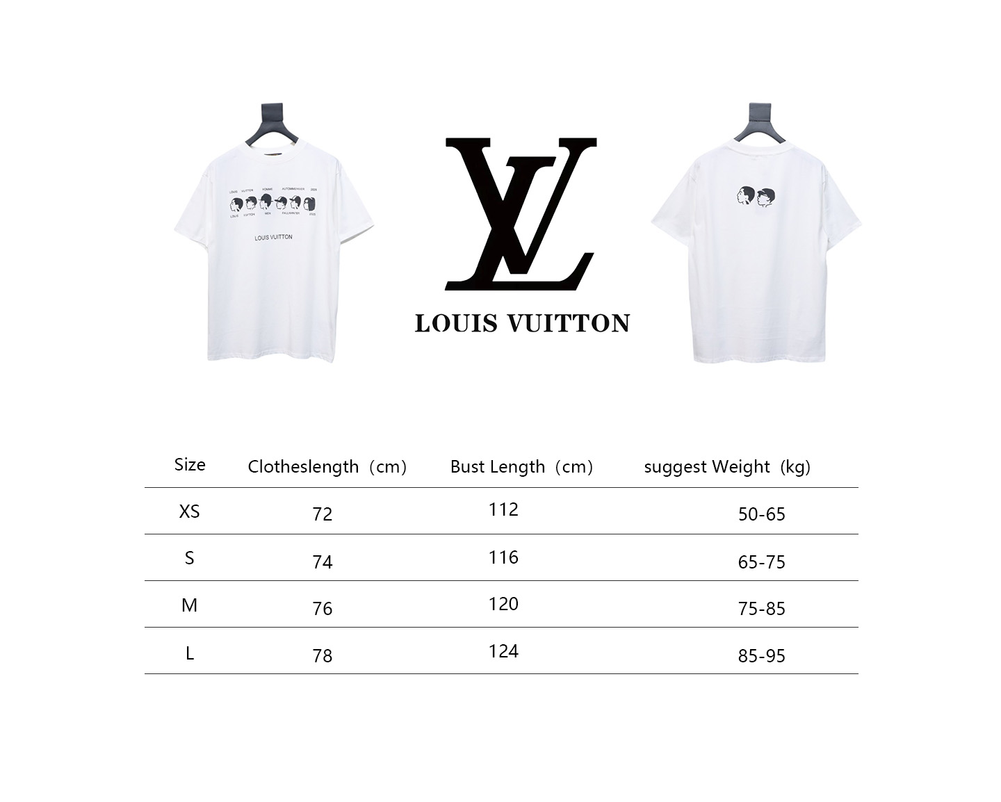 Louis Vuitton NIGO new series small portrait print short-sleeved T-shirt white