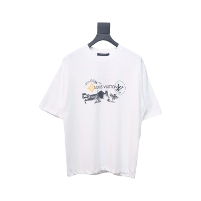 Louis Vuitton outdoor sketch brand letter logo printed short sleeve 01