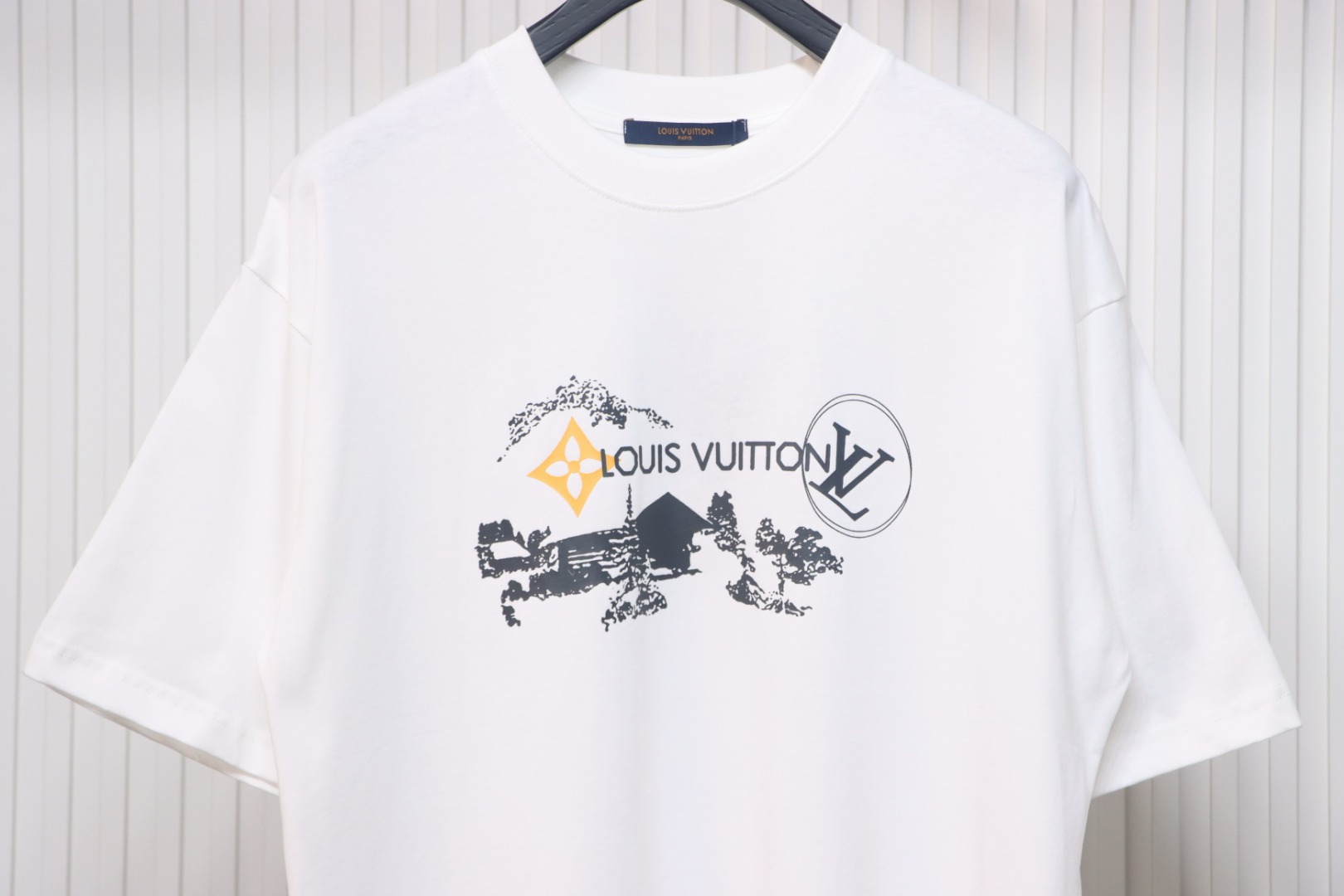 Louis Vuitton outdoor sketch brand letter logo printed short sleeve