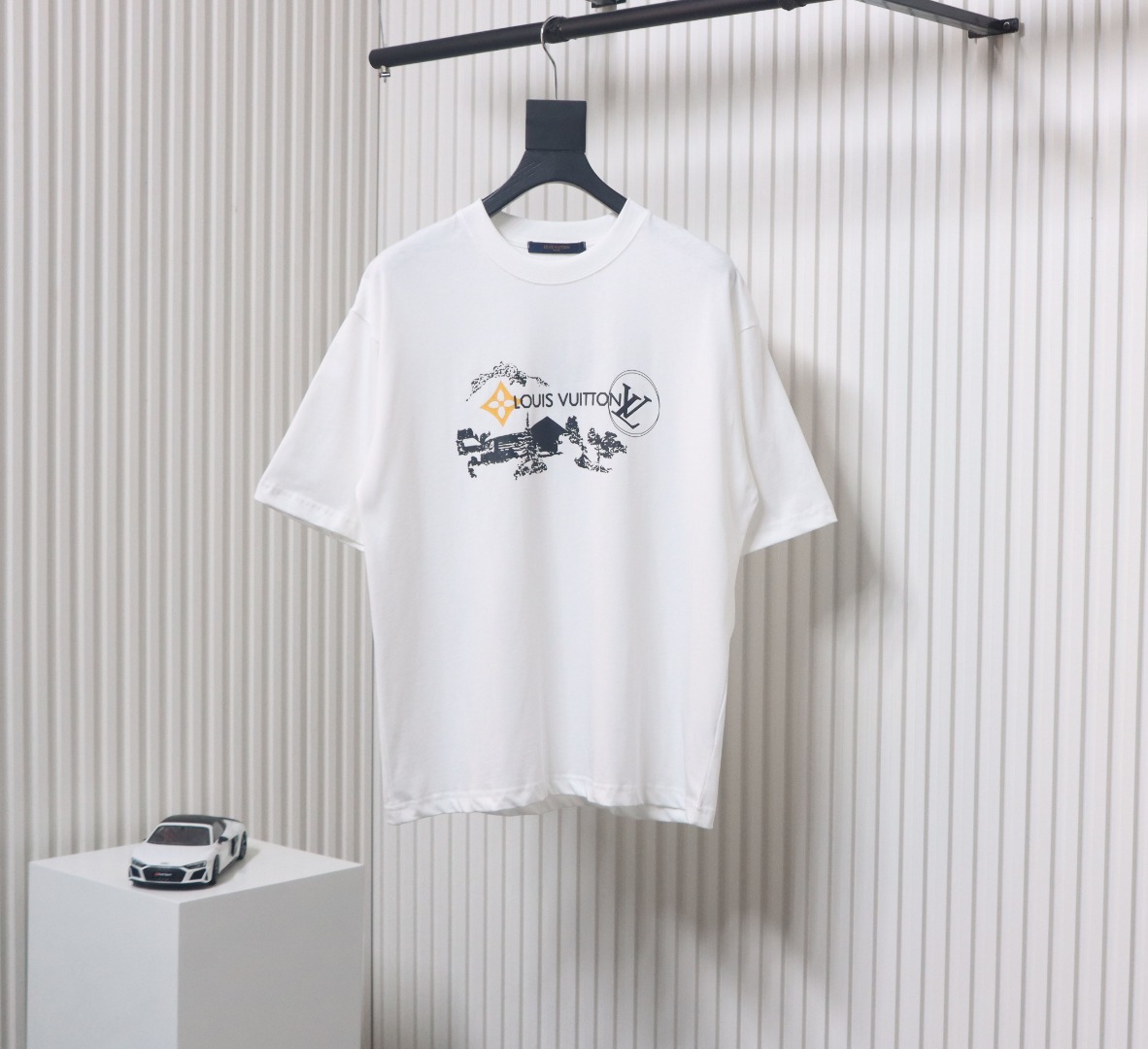 Louis Vuitton outdoor sketch brand letter logo printed short sleeve