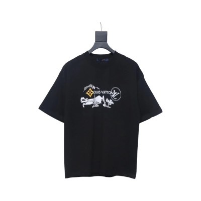 Louis Vuitton outdoor sketch brand letter logo printed short sleeve black 01